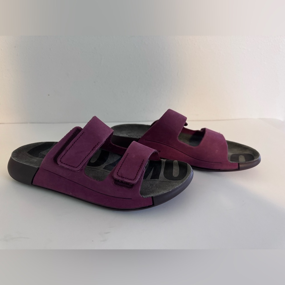 Ecco Purple Nubuck Slide Sandals - Picture 2 of 6
